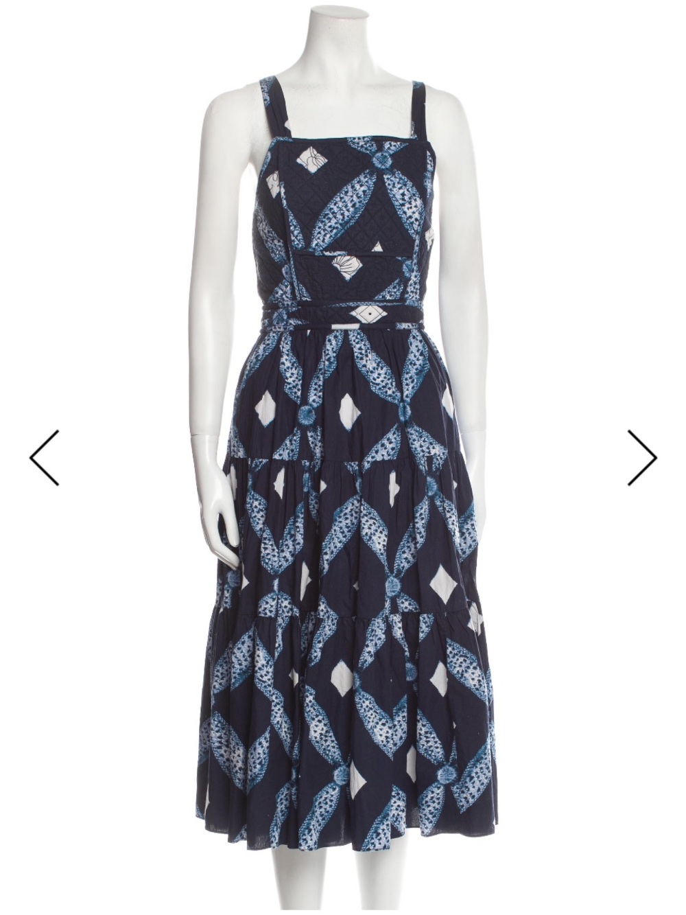 Ulla Johnson cotton Printed Midi Dress with lace up back.